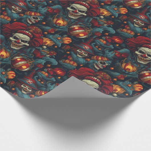 Beängstigender Clown Creepy Gift Wrap Horror Circu Geschenkpapier (Ecke)