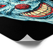 Beängstigender Clown Face Halloween Horror Grafik Poster (Ecke)