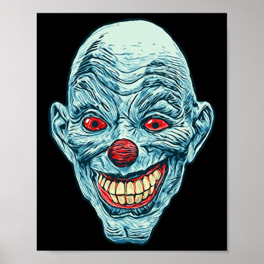 Beängstigender Clown Face Halloween Horror Grafik Poster (Vorne)
