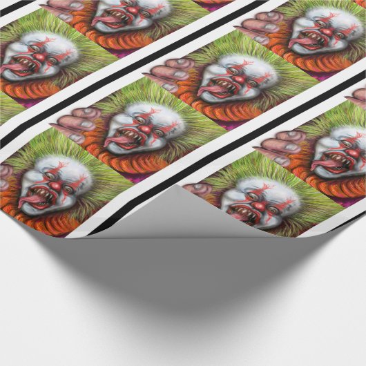 beängstigender Clown Geschenkpapier (Ecke)
