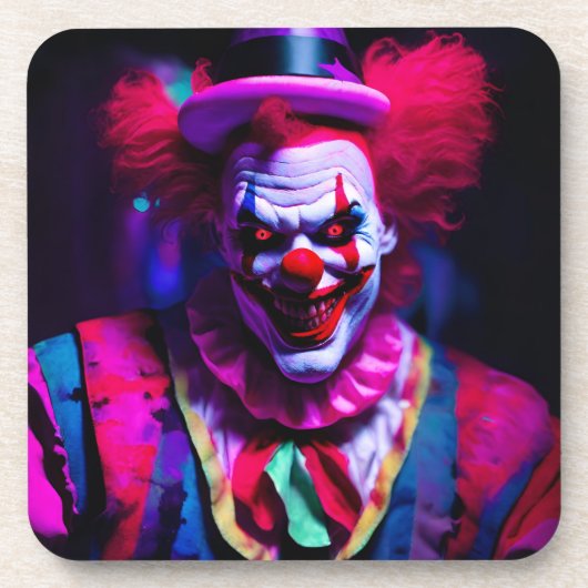 beängstigender Clown Getränkeuntersetzer (Vorderseite)