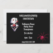beängstigender Clown Halloween-Einladung Einladung (Rückseite)