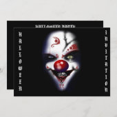 beängstigender Clown Halloween-Einladung Einladung (Vorne/Hinten)