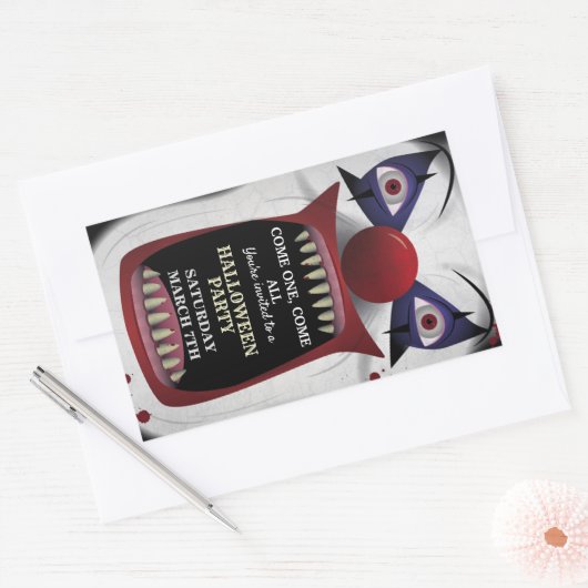 Beängstigender Clown-Halloween-Party Karneval Circ Rechteckiger Aufkleber (Umschlag)