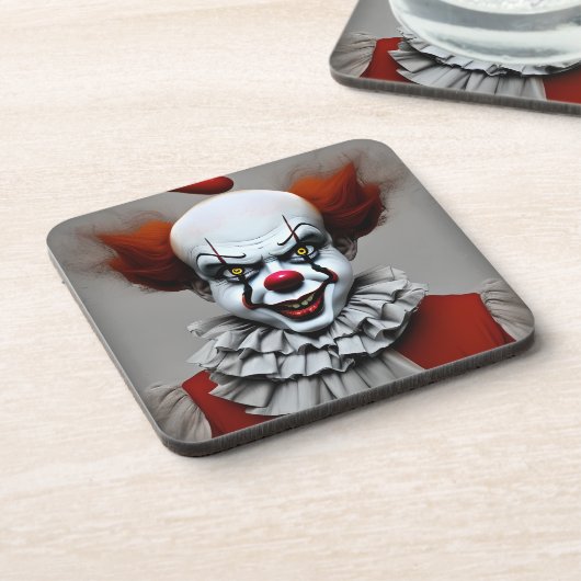 Beängstigender Clown Horror Drinks Untersetzer (Linke Seite)