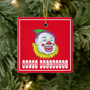 Beängstigender Clown-Horror Keramikornament