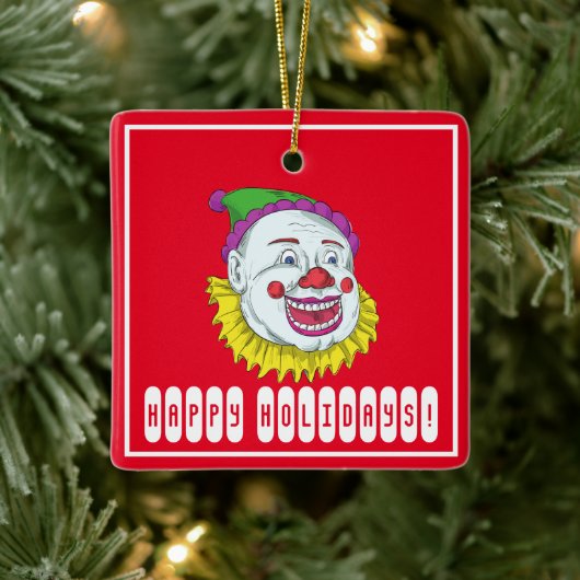 Beängstigender Clown-Horror Keramikornament (Baum)