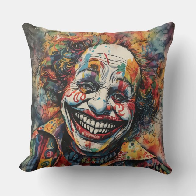 Beängstigender Clown Kissen (Vorderseite)