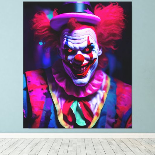 beängstigender Clown Leinwanddruck (Insitu (Holzboden))