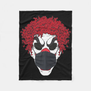 Beängstigender Clown mit Gesichtsmaske Germophobe  Fleecedecke
