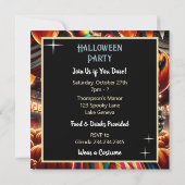 Beängstigender Clown mit Jack O' Lantern Halloween Einladung (Rückseite)