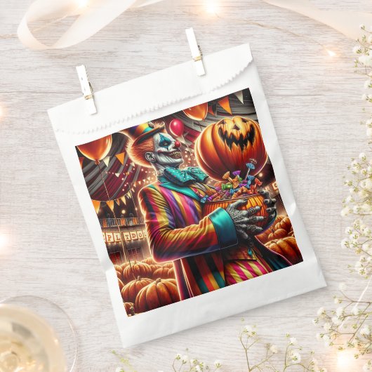 Beängstigender Clown mit Jack O' Lantern Halloween Geschenktütchen (Ausgeschnitten)