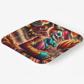 Beängstigender Clown mit Jack O' Lantern Halloween Pappteller (Gewinkelt)