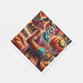Beängstigender Clown mit Jack O' Lantern Halloween Serviette (Ecke)