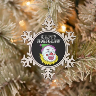 Beängstigender Clown Snowflake Gerahmte Ornament