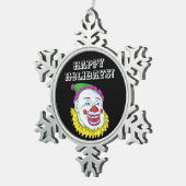 Beängstigender Clown Snowflake Gerahmte Ornament (Rechts)
