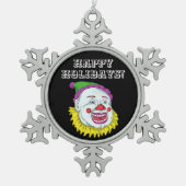 Beängstigender Clown Snowflake Gerahmte Ornament (Vorderseite)