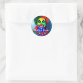 Beängstigender Clown-Trick oder Treat Halloween Runder Aufkleber (Tasche)