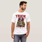 Beängstigender Clown- und Bloody-Text-Trick oder - T-Shirt (Vorne ganz)