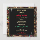 Beängstigender Clown Zombie zu Karneval Halloween Einladung (Rückseite)