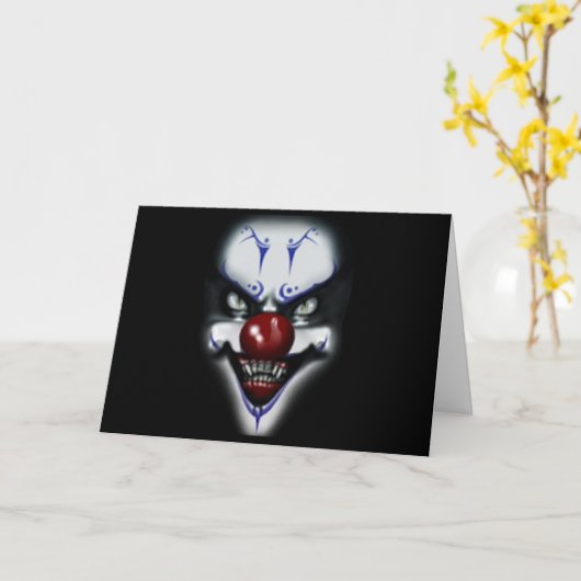 Beängstigender Clown zum Geburtstag Karte (Gelbe Blume)