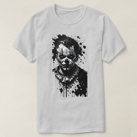 Beängstigender Clownfarben Halloween-T - Shirt (Design vorne)
