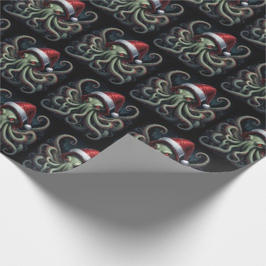 Beängstigender Cthulhu Horror Weihnachten Geschenkpapier (Ecke)