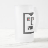 Beängstigender CyborgVampireBot - besonders Mattglas Bierglas (VorderseiteRechts)