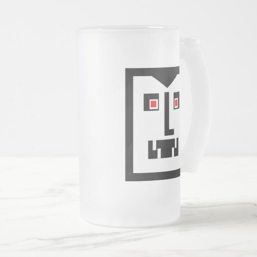 Beängstigender CyborgVampireBot - besonders Mattglas Bierglas (VorderseiteRechts)