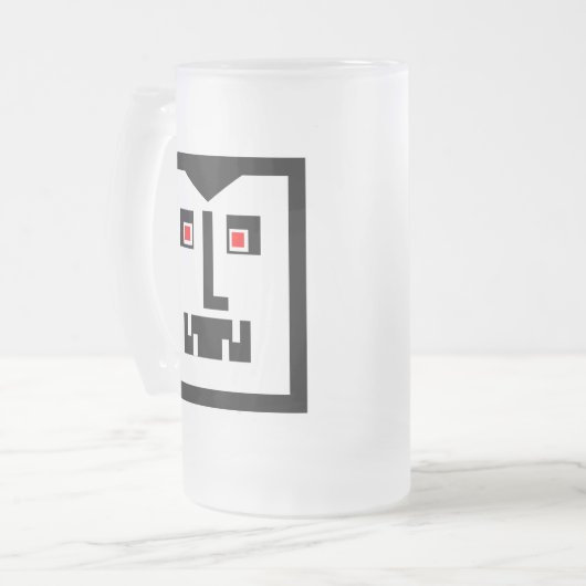 Beängstigender CyborgVampireBot - besonders Mattglas Bierglas (Vorderseite Links)