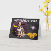 Beängstigender Dalmatiner Halloween Karte (Gelbe Blume)
