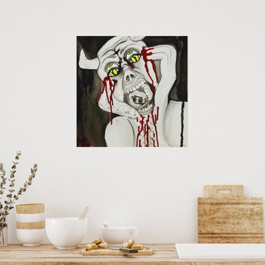 Beängstigender Dämon-Horror Halloween-Poster Poster (Küche)