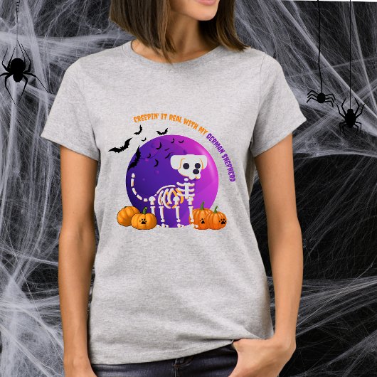 Beängstigender deutscher Schäferhund Halloween Ful T-Shirt