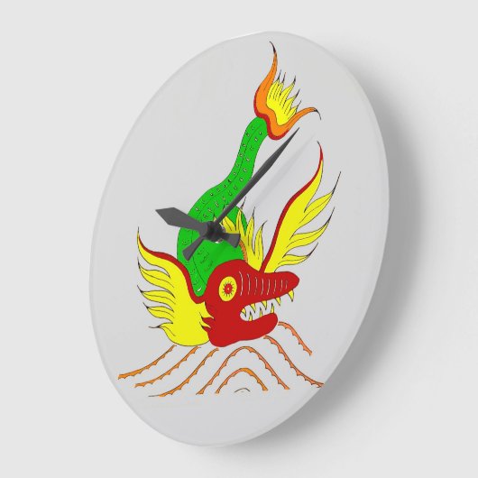 beängstigender Drache Große Wanduhr (Winkel)