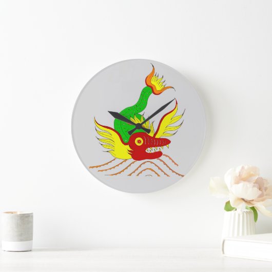 beängstigender Drache Große Wanduhr (Zuhause)