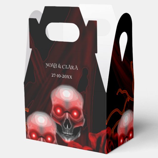 Beängstigender, dunkler, blumiger, gotischer Schäd Geschenkschachtel (Geöffnet)