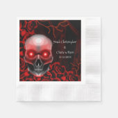 Beängstigender, dunkler, blumiger, gotischer Schäd Serviette (Vorderseite)