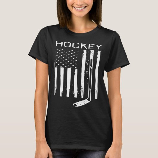 Beängstigender Eishockey-Stick US-amerikanische Fl T-Shirt (Vorderseite)