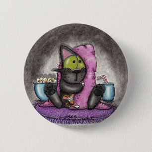 Beängstigender Film - Katze und Maus Button