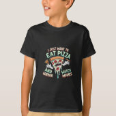 Beängstigender Film und Pizza, kreolische Hallowee T-Shirt (Vorderseite)