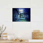Beängstigender Friedhof mit Friedhof und Gräbern Poster (Küche)