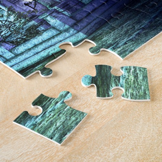 Beängstigender Friedhof mit Friedhof und Gräbern Puzzle (Seite)