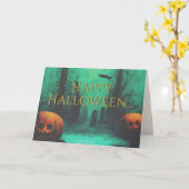 Beängstigender Friedhof und geschnitzte Pumpkins H Karte (Gelbe Blume)