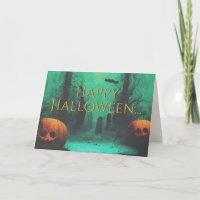 Beängstigender Friedhof und geschnitzte Pumpkins H