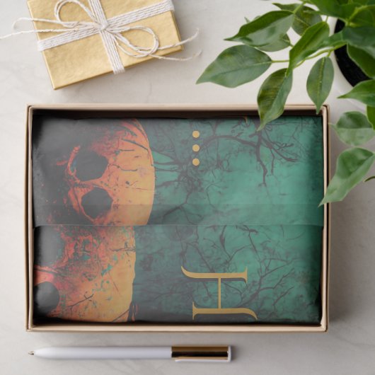 Beängstigender Friedhof und geschnitzte Pumpkins H Seidenpapier (Geschenk)