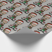 Beängstigender frohe Weihnacht-Elf Geschenkpapier (Ecke)