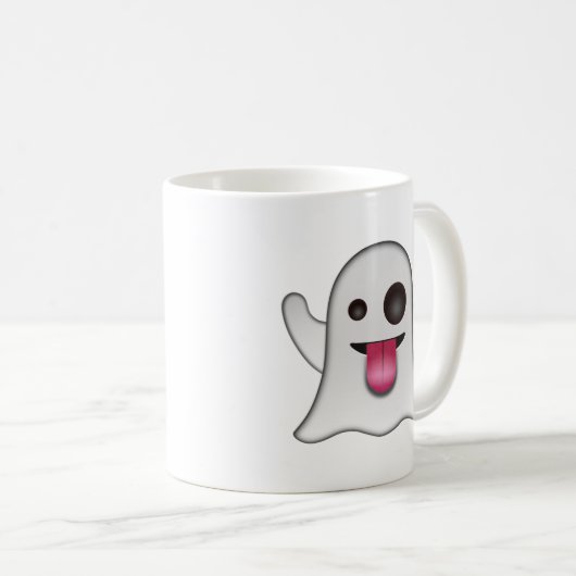 Beängstigender Geist Emoji cooler Spaß Kaffeetasse (VorderseiteRechts)