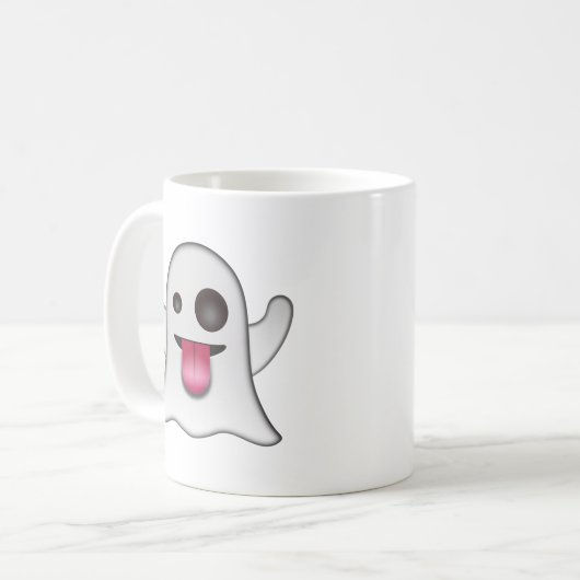 Beängstigender Geist Emoji cooler Spaß Kaffeetasse (Vorderseite Links)