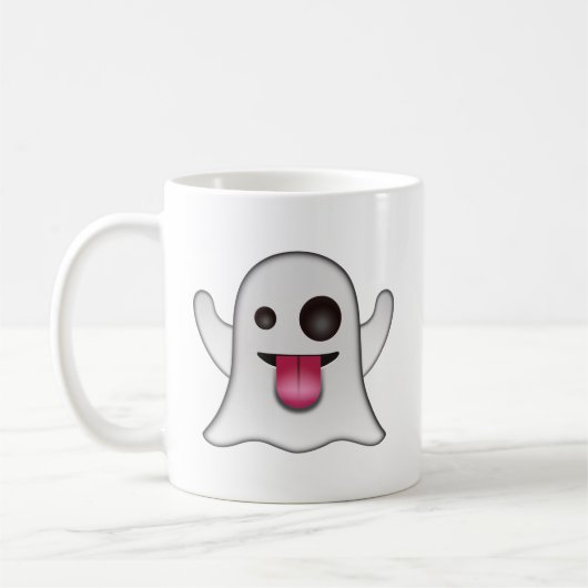 Beängstigender Geist Emoji cooler Spaß Kaffeetasse (Links)