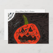 Beängstigender Glitzer Jack o' Lantern Postkarte (Vorne/Hinten)